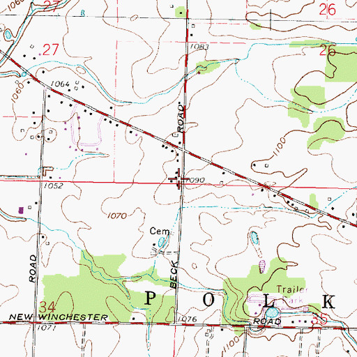 Topographic Map of Beck School (historical), OH