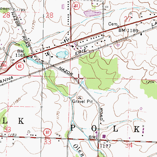 Topographic Map of Burgener School (historical), OH