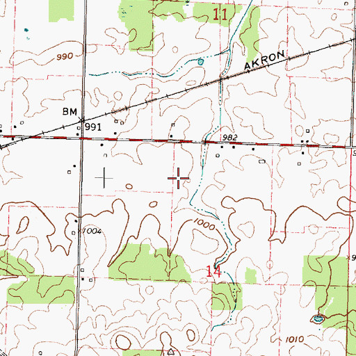 Topographic Map of Cranberry Hills Golf Course, OH