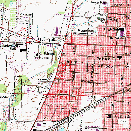 Topographic Map of Galion Community Hospital, OH