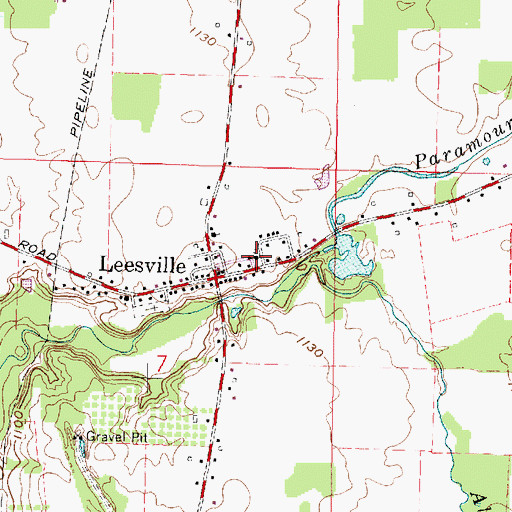 Topographic Map of Leesville Elementary School, OH