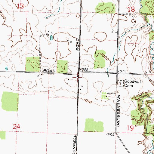 Topographic Map of Ridge School (historical), OH