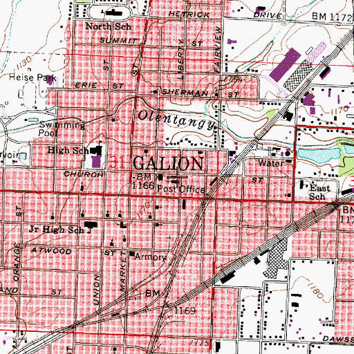 Topographic Map of Saint Joseph School, OH