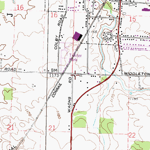 Topographic Map of School Number 3 (historical), OH