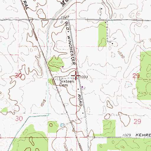 Topographic Map of Sherer School (historical), OH