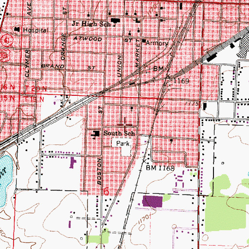 Topographic Map of South Park, OH