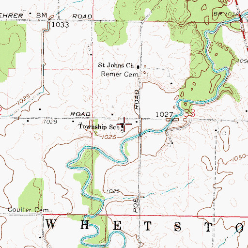 Topographic Map of Whetstone Elementary School, OH