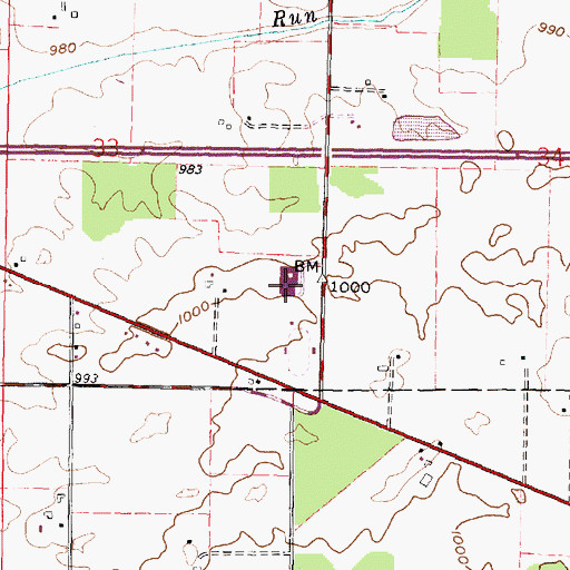 Topographic Map of Wynford High School, OH