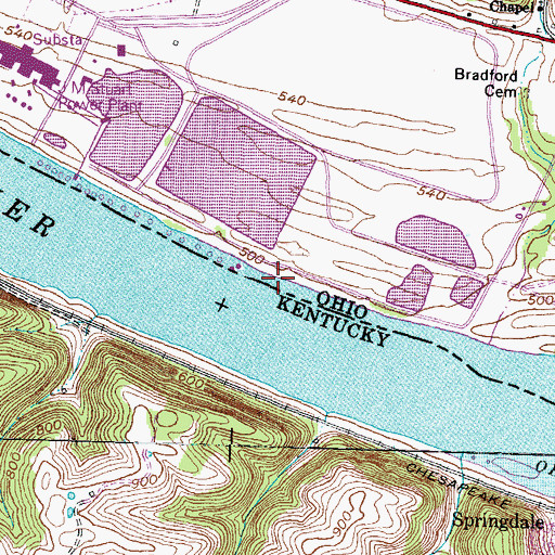 Topographic Map of Bradford Landing, OH