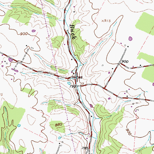 Topographic Map of Buck Run (historical), OH