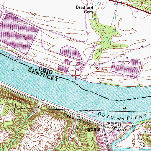 Topographic Map of Buzzardroost Creek, OH