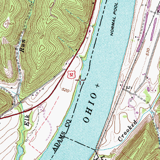 Topographic Map of Carrs Landing, OH