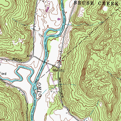 Topographic Map of Cedar College School (historical), OH