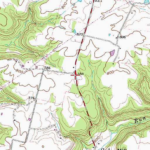 Topographic Map of Cedar School (historical), OH