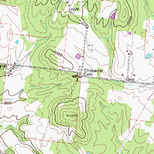 Topographic Map of Chaparral School (historical), OH