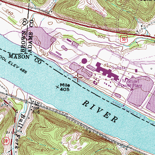 Topographic Map of Ellis Landing, OH