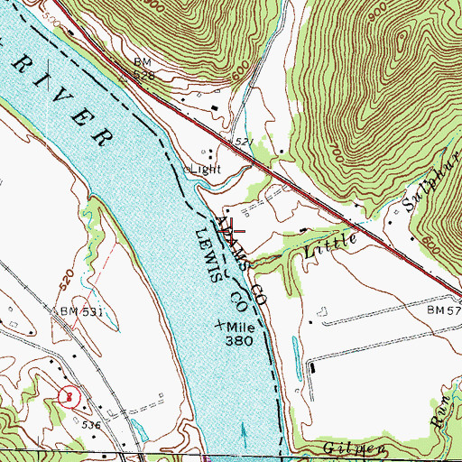 Topographic Map of Fosters Landing, OH