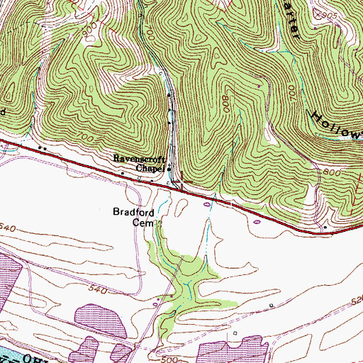 Topographic Map of Glendale School (historical), OH