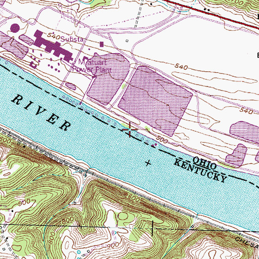 Topographic Map of Grimes Landing, OH