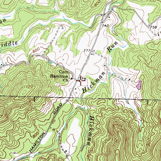 Topographic Map of Hamilton School (historical), OH