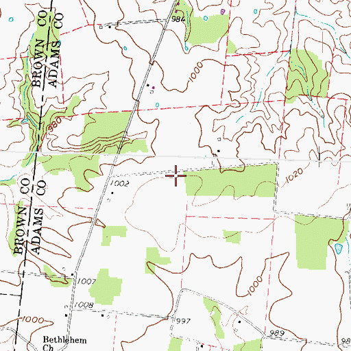 Topographic Map of Hickory School (historical), OH