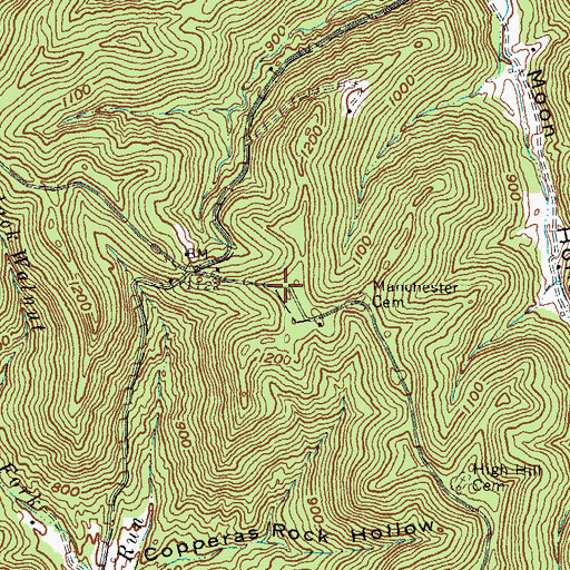 Topographic Map of High Hill School (historical), OH
