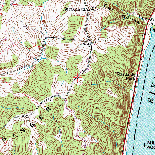 Topographic Map of Hills School (historical), OH