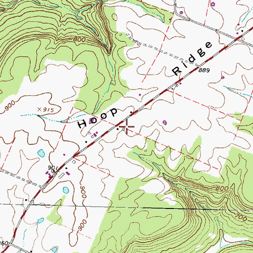Topographic Map of Hoop Ridge School (historical), OH