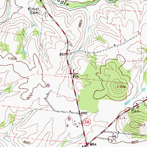 Topographic Map of Kirker School (historical), OH