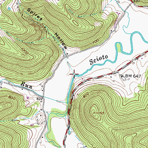 Topographic Map of Laurel Run, OH