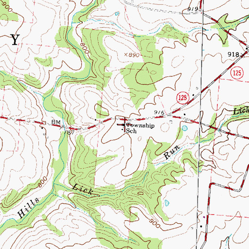 Topographic Map of Liberty Elementary School, OH