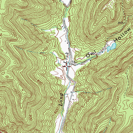 Topographic Map of Long Lick School (historical), OH