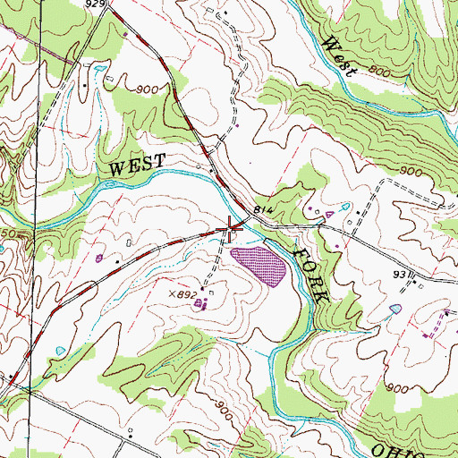 Topographic Map of Lower Brush Creek School (historical), OH