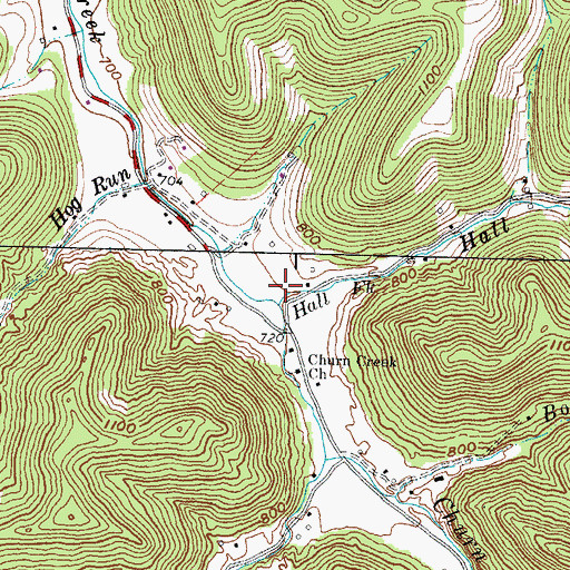 Topographic Map of Lower Churn Creek School (historical), OH