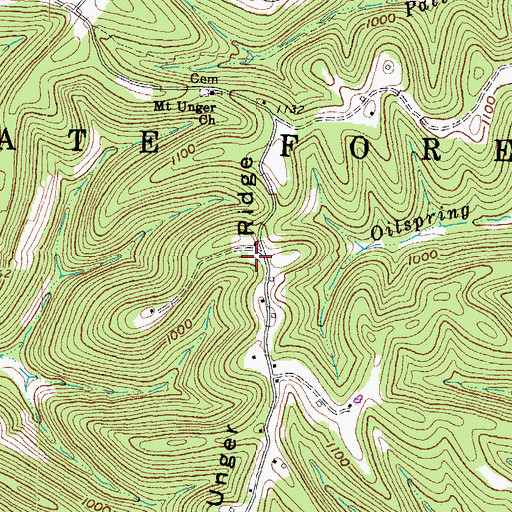 Topographic Map of Mount Unger School (historical), OH