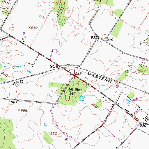 Topographic Map of Mount Zion (historical), OH