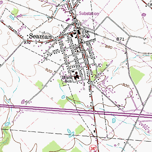 Topographic Map of North Adams High School, OH