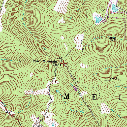 Topographic Map of Peach Mountain School (historical), OH