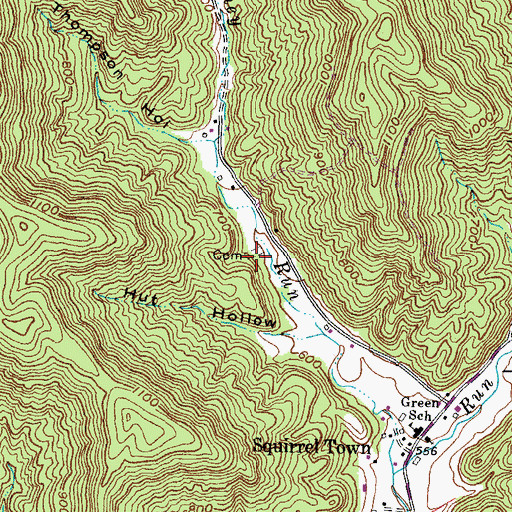 Topographic Map of Puntenney Cemetery, OH