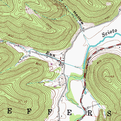 Topographic Map of Rogers Hollow, OH