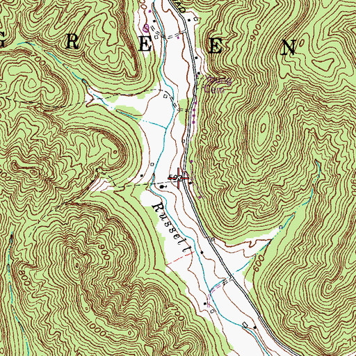 Topographic Map of Russell School (historical), OH