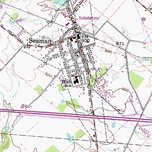Topographic Map of Seaman Elementary School, OH