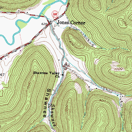 Topographic Map of Shawnee School (historical), OH
