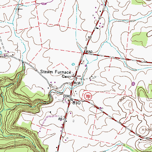Topographic Map of Steam Furnace School (historical), OH