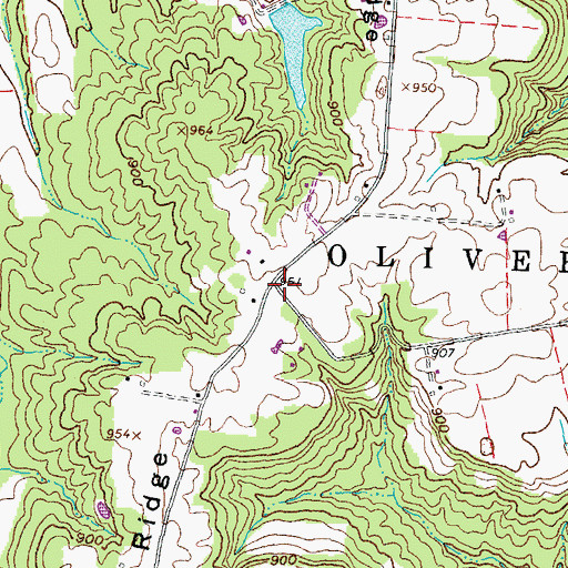 Topographic Map of Tater Ridge School (historical), OH