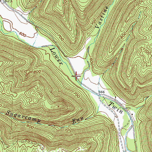 Topographic Map of Twin Creek Mission (historical), OH