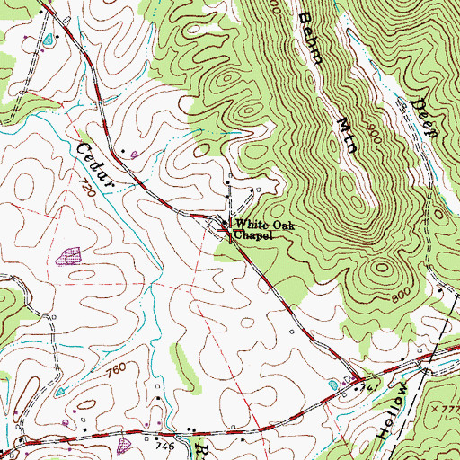 Topographic Map of White Oak School (historical), OH