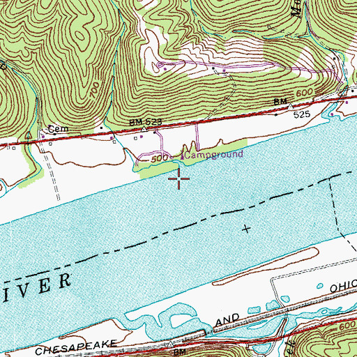 Topographic Map of Augusta Bar, OH