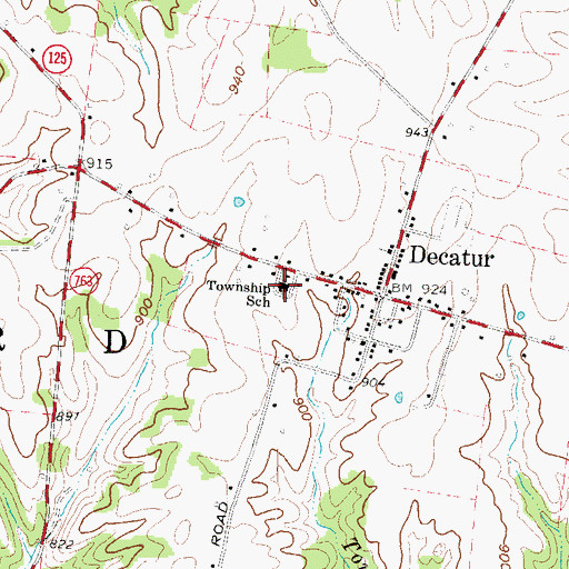 Topographic Map of Decatur Elementary School, OH