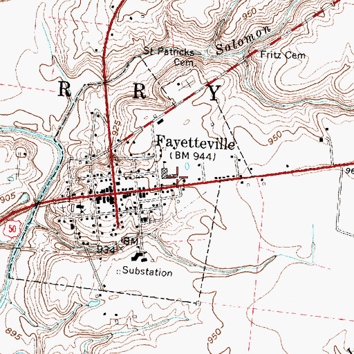 Topographic Map of Fayetteville Elementary School, OH
